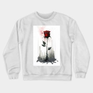 Dark Gothic Red Rose Abstract Art Crewneck Sweatshirt